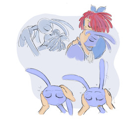accessory anthro blue_clothing blue_dress blue_hair_bow bow_ribbon button_(fastener) caressing_face clenched_teeth clothed clothing doll dress ears_down eyebrows eyes_closed female first_person_view fur hair hair_accessory hair_bow hair_ribbon heart_symbol hug kissing long_ears male overalls pivoted_ears purple_body purple_ears purple_fur rag_doll_(toy) red_hair ribbons short_hair teeth yellow_teeth gen-toon glitch_productions the_amazing_digital_circus jax_(tadc) ragatha_(tadc) animate_inanimate lagomorph leporid living_doll living_toy mammal rabbit