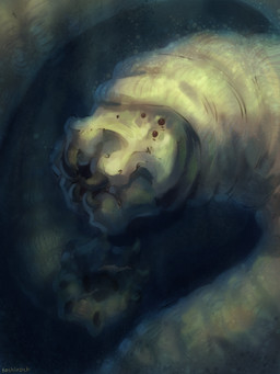 ambiguous_gender duo feral horror_(theme) sea tan_body tan_skin thalassophobia underwater water white_body white_skin tashiroth aquatic cetacean dolphin kaiju mammal monster toothed_whale worm 3:4 digital_media_(artwork) hi_res painting_(artwork) signature sketch