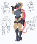 anthro bent_over boots breasts clothed clothing covered_eyes dildo dildo_baton female fingerless_gloves footwear gloves handwear hat hat_over_eyes headgear headwear high_heeled_boots high_heels multiple_poses pose sex_toy shoes simple_background solo standing white_background jindragowolf mammal murid murine rat rodent 2023 hi_res