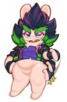 anthro black_hair bottomless clothed clothing eyebrows eyeshadow female green_hair hair jacket makeup mario_plus_rabbids open_mouth pantsless pantsless_female purple_eyeshadow rabbit_ears sharp_teeth slap slapping_own_thigh slapping_self slightly_chubby smile smiling_at_viewer smirk smirking_at_viewer solo teeth thick_eyebrows thigh_slap topwear submarine_screw mario_plus_rabbids_sparks_of_hope raving_rabbids rayman_(series) ubisoft edge_(mario_plus_rabbids) lagomorph mammal rabbid 2021