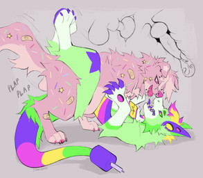 ambiguous_gender animal_genitalia animal_penis ball_slap balls bodily_fluids bouncing_balls canine_genitalia canine_penis claws cum cum_inside dripping drooling duo ejaculation erection facial_piercing feral feral_on_feral fur genital_fluids genitals hair intersex intersex/male knot knotted_penis knotting legs_up male male_penetrating mating_grip mouth_play multiple_piercings nose_piercing open_mouth paws penetration penile penile_penetration penis piercing plap saliva saliva_drip saliva_on_tongue saliva_string sex simple_background slap slit_penetration slit_play smile sound_effects speaker_ears tail teeth tongue tongue_out slumberpup ch4lk pillow_(slumberpup) ampwave canid canine canis domestic_dog mammal absurd_res hi_res
