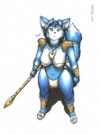 2008 big_thighs blue_fur canine clothed clothing ear_piercing female fox fur jewelry krystal looking_at_viewer mammal meesh piercing plain_background polearm skimpy solo staff star_fox thick_thighs unconvincing_armor video_games white_background
Rating: Safe
Score: 19
User: ippiki_ookami
Date: March 19, 2012