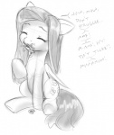 alloyrabbit applejack_(mlp) clothing cutie_mark dialogue duo english_text equid equine eyes_closed feathered_wings feathers female feral fluttershy_(mlp) friendship_is_magic hair hasbro hat headgear headwear hooves long_hair mammal micro monochrome my_little_pony mythological_creature mythological_equine mythology pegasus text vore wings