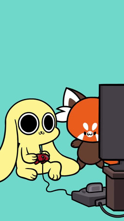 :3 anthro controller dialogue duo electronics feral game_console game_controller inner_ear_fluff male simple_background smile speech_bubble television text tuft young kyrakupetsky dawn_m._bennett_(va) chikn_nuggit nintendo nintendo_64 chikn_nuggit_(chikn_nuggit) sody_pop_(chikn_nuggit) ailurid canid canine canis domestic_dog mammal red_panda 2022 2d_animation 9:16 animated digital_media_(artwork) english_audio english_text official_art short_playtime sound video voice_acted