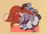 absurd_res anthro avian balls belly big_belly big_breasts big_butt big_nipples bird breast_grab breast_squish breasts butt canid canine claws columbid duo embrace embracing_another embracing_from_behind feet female fluffy fluffy_tail foreskin fox genitals hand_on_breast hi_res hug huge_butt humanoid_genitalia humanoid_penis kentuckiyucki male male/female mammal nipples penis pigeon pubes smile squish surprised tail thick_thighs toes