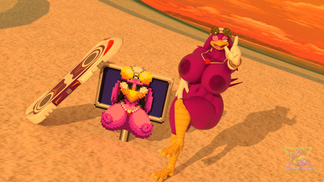 anthro beach big_breasts breasts cocky emerald_coast extreme_gear eyewear feathers feet female gesture glasses goalpost hand_on_hip huge_breasts jewelry kerchief looking_at_viewer navel necklace nipples on_one_leg one_eye_closed pose purple_nipples sand sea smug solo sprite_art standing sunglasses sunset tail tail_feathers talons thick_thighs toes triumphant victory water wink winking_at_viewer mr.bootylover reptilligator_(modeler) sega sonic_riders sonic_the_hedgehog_(series) wave_the_swallow avian bird hirundinid oscine passerine swallow_(bird) 16:9 3d_(artwork) digital_media_(artwork) hi_res widescreen