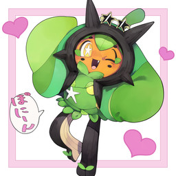 black_body black_eyewear black_sunglasses clothed clothed_female clothed_humanoid clothing eyewear eyewear_on_head fangs female green_body happy heart_symbol leaf leaf_bikini multicolored_body multicolored_eyewear multicolored_sunglasses not_furry one_eye_closed open_mouth open_smile orange_body pink_text pink_tongue plant pupils smile solo speech_bubble star_pupils star_sunglasses sunglasses sunglasses_on_head tan_body teeth text tongue two_tone_eyewear two_tone_sunglasses white_pupils wood yellow_eyes yellow_eyewear yellow_sunglasses youjomodoki nintendo pokemon elemental_creature elemental_humanoid flora_fauna generation_9_pokemon humanoid legendary_pokemon ogerpon plant_humanoid pokemon_(species) teal_mask_ogerpon 1:1 2026 hi_res japanese_text translation_request