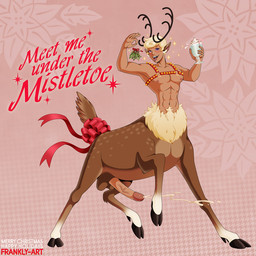 abs abstract_background accessory antlers bell bell_harness bodily_fluids bow_(feature) bow_ribbon cum eggnog ejaculation erection furgonomics genital_fluids genitals gift_bow harness holidays hooves horn humanoid_genitalia humanoid_penis jingle_bell jingle_bell_harness male message mistletoe nipples pecs penis plant ribbons solo sparkles sparkling_character tail tail_accessory tail_bow tail_ribbon text vein frankly-art christmas deer humanoid humanoid_taur mammal mammal_taur new_world_deer reindeer taur 1:1
