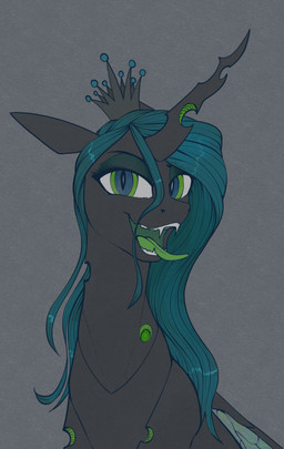 crown eyeshadow fangs female feral green_eyes green_eyeshadow green_hair green_tongue hair headgear hole_(anatomy) horn insect_wings makeup pupils slit_pupils solo teeth tongue wings stray_prey friendship_is_magic hasbro my_little_pony queen_chrysalis_(mlp) changeling_(mlp) digital_drawing_(artwork) digital_media_(artwork) hi_res