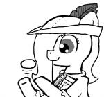 book clothing earth_pony emerald_jewel_(colt_quest) equid equine fan_character feathers feral ficficponyfic hasbro hat headgear headwear horse male mammal monochrome my_little_pony pony rock simple_background solo young young_feral young_male