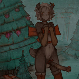 after_anal after_anal_masturbation after_masturbation animal_genitalia animal_genitalia_on_humanoid animal_penis arm_warmers armwear balls big_penis big_unflared_glans bodily_fluids bottomless bow_ribbon christmas_tree clothed clothing countershading cum cum_string detailed_background equine_genitalia equine_penis erection femboy genital_fluids genitals gift holidays horn leaking_precum long_penis male neutral_expression no_underwear penis plant precum red_eyes short_tail solo tail tree unflared syvaron christmas demon horned_humanoid humanoid 1:1 2025 hi_res
