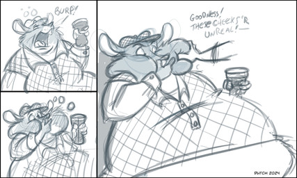 alcohol ambiguous_gender anthro beer beer_glass belly beverage big_belly bubble buckteeth burping chubby_cheeks clothing drunk drunk_bubble duo headgear headwear irish male obese obese_anthro obese_male open_mouth overweight overweight_anthro overweight_male shirt substance_intoxication teeth text topwear whiskers dutch_(artist) guinness ambiguous_species mammal murid murine rat rodent 2024 5:3 digital_media_(artwork) english_text hi_res sketch