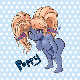 areola bent_over big_breasts big_butt big_hair blonde_hair blue_background blue_body blue_fur breasts butt dialogue dotted_background eyelashes female front_view fur genitals hair humanoid_pointy_ears long_hair looking_at_viewer nipples nude nude_female nude_humanoid pattern_background pigtails pink_areola pink_nipples pointy_ears purple_eyes simple_background snaggle_tooth solo text thick_thighs twintails_(hairstyle) vulva wide_hips nightlydayart league_of_legends riot_games tencent poppy_(lol) humanoid yordle 1:1 absurd_res hi_res
