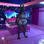 anthro bedroom big_breasts breasts female glowing glowing_nipples horn horn_jewelry jewelry long_tail nipples nude slightly_chubby slightly_chubby_female solo star tail thick_thighs translucent translucent_wings wide_hips wings caravanvinci purmoral sherrabast mythology dragon humanoid mythological_creature mythological_scalie scalie 1:1 3d_(artwork) animated digital_media_(artwork) no_sound short_playtime turntable_(animation) webm