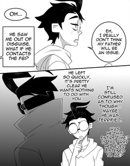 aged_up ahoge bad_parenting black_hair clothed clothing coat dialogue duo eyewear goggles hair human_only lab_coat male not_furry simple_background speech_bubble text topwear inimoose invader_zim nickelodeon dib_membrane professor_membrane alien alien_humanoid human humanoid mammal comic digital_media_(artwork) english_text hi_res monochrome father_(lore) father_and_child_(lore) father_and_son_(lore) parent_(lore) parent_and_child_(lore) parent_and_son_(lore) son_(lore)