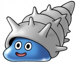 akira_toriyama ambiguous_gender dragon_quest feral official_art shell_slime simple_background smile solo square_enix white_background