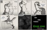 abdominal_bulge ambiguous_gender ambiguous_pred ambiguous_prey anthro anthro_pred bell bell_collar bodily_fluids collar digestion_noises duo first_person_view game_over gameplay_mechanics gui health_bar inside_stomach neck_bulge oral_vore stomach_acid text vore slimyjaws morne_(slimyjaws) avian bird heron hybrid loon pelecaniform comic english_text hi_res nonbinary_(lore)