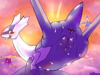 anus blush blush_lines bodily_fluids butt cruise_ship embarrassed female feral genitals island looking_at_viewer looking_back merchant_ship passenger_ship presenting presenting_anus presenting_hindquarters presenting_vulva ship solo sunset sweat sweatdrop text vehicle vulva watercraft catjamn nintendo pokemon drifblim drifloon generation_3_pokemon generation_4_pokemon generation_6_pokemon latios legendary_pokemon mega_evolution mega_latias pokemon_(species) 2025 url