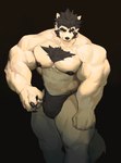 abs anthro big_muscles big_pecs black_background black_claws black_clothing black_hair black_nipples black_underwear chest_tuft claws clothing eyebrows flexing fluffy fluffy_tail gesture hair hand_gesture huge_muscles huge_pecs looking_at_viewer male muscular muscular_anthro muscular_arms muscular_male muscular_thighs nipples pecs pointing pointing_at_viewer simple_background snout solo tail thick_eyebrows tuft underwear white_body doooo2424 canid canine canis mammal wolf hi_res