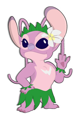 3_toes 4_fingers antennae_(anatomy) anthro biped chest_markings claws clothed clothing ear_markings eyelashes featureless_chest feet female finger_claws fingers flower flower_on_head fur gesture hand_on_hip hibiscus leaf leaf_bracelet leaf_crown leaf_skirt long_antennae looking_at_viewer markings pawpads pink_body pink_fur plant purple_claws purple_eyes purple_finger_claws purple_markings purple_nose purple_pawpads purple_toe_claws smile solo standing toe_claws toes topless topless_anthro topless_female waving waving_at_viewer white_markings beau_kozer disney lilo_and_stitch angel_(lilo_and_stitch) alien experiment_(lilo_and_stitch) aliasing digital_drawing_(artwork) digital_media_(artwork) hi_res