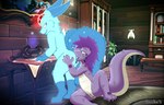 anal anthro black_tongue black_vulva claws duo female female_rimming_male forehead_gem gem genitals green_eyes hair licking male male/female male_rimmed markings multi_tail oral purple_body purple_hair red_eyes rimming rimming_male scale_markings scales scutes semi-anthro sex short_stack tail tongue tongue_out vulva graedius_(artist) mythology carbuncle_(graedius) zullie_(graedius) lizard mythological_carbuncle mythological_creature reptile scalie 14:9