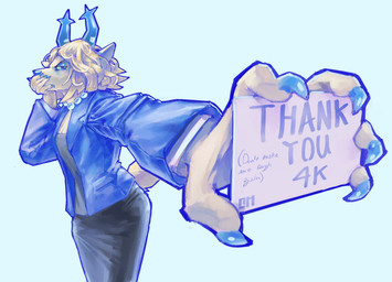 2_horns 5_fingers anthro antlers blazer blonde_hair blue_eyes blue_horn blue_nails blue_nose bottomwear card clothed clothing colored_nails covering covering_mouth eyebrows eyelashes female fingers fully_clothed gem hair holding_card horn jewelry looking_at_viewer mature_anthro mature_female nails narrowed_eyes necklace pearl_(gem) pearl_necklace shirt short_hair simple_background skirt solo text topwear white_background nhymm_hundha deltarune undertale_(series) carol_holiday deer mammal 2025 english_text hi_res milestone_celebration