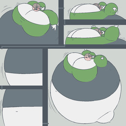 air_inflation arm_expansion belly belly_expansion big_belly big_breasts black_clothing black_eyebrows blowing_bubble_gum blush body_inflation breast_expansion breasts bubble_gum clothed clothing clothing_lift expansion eyebrows female green_clothing green_eyes green_hair grey_background hair hand_on_belly hand_on_breast hand_on_own_belly hand_on_own_breast huge_belly huge_breasts hyper hyper_belly hyper_breasts hyper_inflation immobile inflation motion_lines navel not_furry open_mouth simple_background solo spherical_inflation swelling thick_thighs thigh_expansion tight_clothing white_body bo-the-sno nintendo pokemon gardevoir generation_3_pokemon humanoid pokemon_(species) 1:1 2019 colored comic digital_media_(artwork)