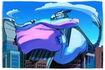 anthro belly big_belly blue_sky building duo huge_belly macro male outside overweight sky 80sarchosaur dinosaur prehistoric_species reptile scalie 2022 hi_res