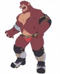 2020 anthro bear belly bulge humanoid_hands male mammal merfiller moobs nipples overweight overweight_anthro overweight_male simple_background solo white_background wrestler