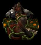 anthro art_nouveau breasts cloud featureless_breasts female food fruit holidays horn long_tail moon nude plant plate pumpkin scales simple_background solo tail transparent_background vines inkmaven katida halloween nithilack_(nelizar) hybrid hyena mammal pit_viper rattlesnake reptile scalie snake spotted_hyena viper alpha_channel detailed hi_res