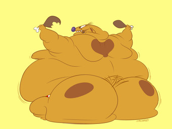 anthro asian_clothing back_fat belly big_belly big_butt butt clothing east_asian_clothing food fur huge_belly huge_butt japanese_clothing male mawashi meat moobs morbidly_obese morbidly_obese_anthro morbidly_obese_male obese obese_anthro obese_male overweight overweight_anthro overweight_male rear_view solo sumo sumo_wrestler tail tail_motion tailwag weight_gain yellow_body yellow_fur kmcartoons yoshils catdog_(series) nickelodeon caninius_dog canid canine canis domestic_dog mammal 4:3