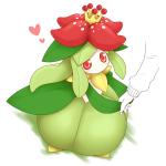 blush duo female heart_symbol not_furry red_eyes solo_focus deku_(artist) nintendo pokemon generation_5_pokemon human humanoid lilligant mammal pokemon_(species) 1:1