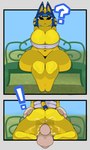 anthro balls big_balls big_breasts big_butt big_penis blue_hair bodily_fluids breasts butt clothed clothing duo erection female female_penetrated genital_fluids genitals hair human_on_anthro interspecies male male/female male_penetrating male_penetrating_female markings penetration penile penile_penetration penis penis_in_pussy pussy sex solo_focus stripes tail tail_markings thick_thighs uraeus vaginal vaginal_penetration wide_hips yellow_body woopyy animal_crossing instant_loss_2koma nintendo ankha_(animal_crossing) villager_(animal_crossing) domestic_cat felid feline felis human humanoid mammal absurd_res comic digital_media_(artwork) hi_res