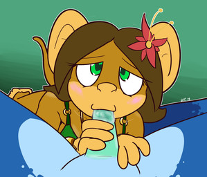 anthro anthro_on_anthro anthro_penetrated anthro_penetrating anthro_penetrating_anthro bikini blue_body blue_scales bodily_fluids brown_hair clothing duo first_person_view genital_fluids genitals gradient_background green_background green_clothing green_eyes green_penis green_topwear hair heart_eyes heart_symbol holding_penis interspecies looking_at_viewer looking_up male male_pov motion_lines multicolored_body multicolored_hair multicolored_scales oral oral_penetration penetration penis precum scales sex simple_background swimwear topwear two-piece_swimsuit two_tone_body two_tone_hair two_tone_scales ultilix lana_banana_(felino) ulti_(ultilix) haplorhine mammal monkey primate 2019