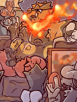 anthro bodily_fluids chair cum cum_drip cum_on_chest cum_on_face cum_on_penis cumshot drawing_(action) dripping ejaculation emperor erect_nipples exposed femboy feminine fire flaming_hair fluffy furniture genital_fluids genitals grin group king knot knotted_penis large_nose leaking_cum male male/male nipples nude nude_male overweight overweight_male painting_(action) penis pseudo_hair royalty size_difference slick small_penis small_penis_appreciation smile throbbing throbbing_penis throne throne_room trio tusks judasthesinner nintendo pokemon emboar generation_2_pokemon generation_4_pokemon generation_5_pokemon lucario pokemon_(species) smeargle 3:4 hi_res