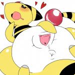 2014 ampharos anus blush bodily_fluids butt conditional_dnp exed_eyes female feral generation_2_pokemon genital_fluids genitals hi_res looking_at_viewer lying mammal nintendo nude open_mouth pokemon pokemon_(species) presenting pussy saliva simple_background solo spread_legs spread_pussy spreading tongue vaginal_fluids white_background yellow_body yellow_skin
