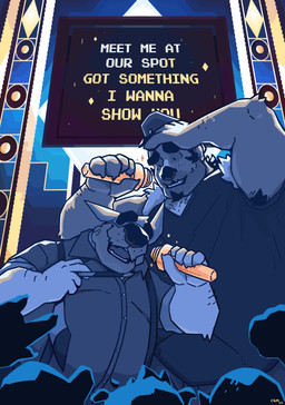 anthro belly big_belly clothing duo_focus electronics group holding_microphone holding_object human_to_anthro male male_anthro microphone mid_transformation obese obese_anthro obese_male open_mouth overweight overweight_anthro overweight_male singing species_transformation standing text transformation undressing weight_gain chocolateandmilk richard_(chocolateandmilk) canid canine canis domestic_dog mammal 2022 absurd_res dated english_text hi_res restricted_palette signature