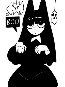 5_fingers anthro bangs black_clothing black_dress black_hair clothed clothed_anthro clothed_female clothing curvy_figure dress eyelashes female female_anthro fingers hair halloween_decoration holidays long_hair looking_at_viewer mouth_closed simple_background solo speech_bubble white_background white_body white_sclera wide_eyed wide_hipped_anthro wide_hipped_female wide_hips xarop77 halloween witchcat_(xarop77) domestic_cat felid feline felis mammal 2025 3:4 black_and_white digital_drawing_(artwork) digital_media_(artwork) hi_res monochrome portrait three-quarter_portrait