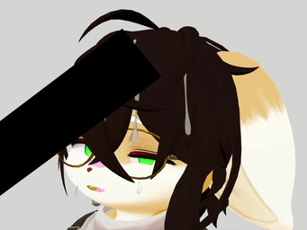 after_orgasm ambiguous_gender bodily_fluids censor_bar clothed clothing cum cum_on_face eyewear genital_fluids glasses green_eyes grey_background hair half-closed_eyes kemono male narrowed_eyes simple_background solo wearing_glasses unknown_artist ku_(mofuaki) 3d_(artwork) 3d_animation 4:3 animated censored digital_media_(artwork) headshot_portrait loop portrait