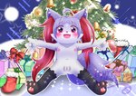 anthro black_body blush butt clitoris female flat_chested genitals gift holidays loli looking_at_viewer navel nipples nude open_mouth purple_body pussy solo spread_legs spreading young young_anthro vio023 christmas nintendo pokemon braixen generation_6_pokemon pokemon_(species) hi_res