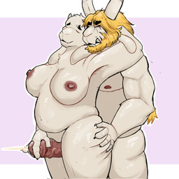 anthro duo female male male/female bearinhat deltarune undertale_(series) asgore_dreemurr toriel bovid caprine goat mammal hi_res