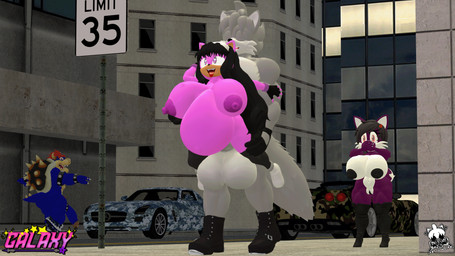 animal_ears animal_genitalia animal_nose animal_penis balls big_balls big_breasts black_clothing black_footwear black_hair bodily_fluids body_fur boots breasts car carrying_another cat_tail clothing cum cum_inflation cum_inside eyewear female footwear from_behind_position fur genital_fluids genitals gloves green_eyes green_penis grey_body grey_fur hair handwear huge_balls huge_breasts humanoid_genitalia humanoid_penis inflation knot knotted_penis legwear long_hair male male/female motor_vehicle multicolored_body multicolored_fur muscular navel nipples nude nudist open_mouth outside penis pink_body pink_fur public public_sex sex sex_while_walking shoes smile snout standing tail teeth thigh_highs two_tone_body two_tone_fur vaginal vehicle galaxy_(sfm) keryo_wolfe mario_bros nintendo sega sonic_the_hedgehog_(series) chad_the_koopa fan_character keryo_wolfe_(character) kiria_the_fennec ms_galaxy canid canine canis domestic_cat dragon_koopa felid feline felis fennec_fox fox koopa mammal scalie true_fox wolf 16:9 3d_(artwork) 4k absurd_res digital_media_(artwork) hi_res source_filmmaker_(artwork) widescreen