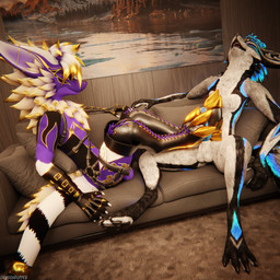 alternative_fashion animal_genitalia animal_penis anthro anthro_on_anthro balls biped black_body black_boots black_clothing black_footwear black_fur blue_body blue_fur blue_penis bodily_fluids bootjob boots canine_genitalia canine_penis claws clothed clothing cum cum_dripping_from_penis cum_on_boots cum_on_clothing cum_on_footwear cum_on_penis cum_on_shoes depth_of_field dominant duo erection feet flat_balls foot_fetish foot_focus foot_play footjob footwear fur furniture genital_fluids genitals gloves golden_body goth goth_boots grey_body grey_fur hair handwear hindpaw inside knot leather leather_boots leather_clothing leather_footwear legwear living_room male male/male multicolored_body nude on_sofa open_mouth orgasm paws penile penis purple_body purple_fur reflection sex shoejob shoes sitting sitting_on_sofa slim slim_anthro slim_male slim_sub smile sofa submissive submissive_male tail white_body white_fur yellow_body yellow_fur dragonplayer dragonplayer_(character) talon_(talondragon) canid canine canis fox hybrid jex mammal rexouium 1:1 3d_(artwork) absurd_res blender_(artwork) blender_cycles_(artwork) digital_media_(artwork) hi_res