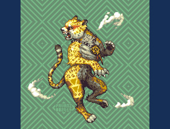 action_pose ambiguous_gender biped bipedal_feral claws cloud facial_markings fangs feral finger_claws head_markings jewelry long_tail looking_aside looking_away markings mask_(marking) muscular nude open_mouth pattern_background pawpads pendant pose sharp_teeth side_view simple_background snout solo striped_markings striped_tail stripes tail tail_markings teeth toe_claws pavanz felid jaguar mammal pantherine 2019 alpha_channel detailed digital_media_(artwork) pixel_(artwork)