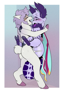 against_surface antennae_(anatomy) anthro arthropod_abdomen blush bodily_fluids carrying_another carrying_partner cum duo female fur genital_fluids hand_on_back hooves horn looking_pleasured male male/female nude penetration purple_body purple_fur raised_leg sex standing standing_sex tongue tongue_out vaginal vaginal_penetration white_body white_fur wings sparkibarki dorte_voloxi skarlet_manuka arthropod bovid bovine caprine insect lepidopteran mammal moth sheep absurd_res hi_res