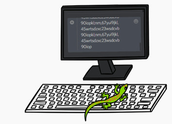 ambiguous_gender computer electronics feral green_body green_scales keyboard red_body red_scales scales simple_background solo sprawling_gait what white_background fluffybuck discord_(app) gecko lizard reptile scalie 2018 animated animated_gif digital_media_(artwork) loop short_playtime