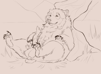 5_toes against against_natural_surface against_object against_rock against_surface anatomically_correct anatomically_correct_genitalia anatomically_correct_penis animal_genitalia animal_penis anus aroused balls belly big_balls big_penis boulder butt claws detailed_background erection eyebrows feet feral finger_claws fluffy fluffy_tail fur genitals grass hair legs_up long_penis looking_at_viewer male male_feral mane mane_hair nude on_ground outside paws penis plant plantigrade quadruped raised_leg rock sheath sheath_slit short_ears short_fur short_tail sitting small_ears small_tail snout solo tail thick_penis three-quarter_view toe_claws toes ursine_ears ursine_genitalia ursine_penis vein veiny_penis kasicz kuruk_(character) bear brown_bear grizzly_bear mammal ursidae ursine 2025 digital_drawing_(artwork) digital_media_(artwork) hi_res sketch