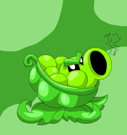 ambiguous_gender black_sclera eyebrows green_background green_body green_eyebrows not_furry plant simple_background siphon_(anatomy) solo three-quarter_view white_eyes jibanianguy electronic_arts plants_vs._zombies popcap_games elemental_creature flora_fauna peashooter_(pvz) sling_pea_(pvz) 2026 cel_shading colored digital_media_(artwork) hi_res shaded signature