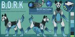 ambiguous_gender blue_body detachable detachable_limbs feral healing_vore machine solo text vore m0olky space_station_13 medihound canid canine mammal robot robot_anthro robot_dog robot_feral absurd_res english_text hi_res model_sheet