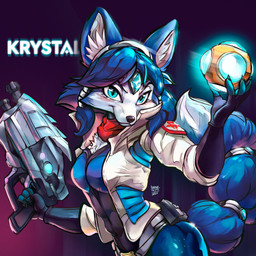 accessory anthro beads belt black_nose blue_body blue_eyes blue_fur blue_hair breasts chest_tuft circlet clothing dipstick_tail eyebrows eyelashes female fingerless_gloves fur furgonomics gloves gun hair hair_accessory hair_beads hairband handwear holding_object inner_ear_fluff jacket jewelry kerchief markings metal_beads ranged_weapon red_kerchief ring short_hair solo tail tail_accessory tail_jewelry tail_markings tail_ring topwear tuft weapon white_body white_fur tecreaturemaker nintendo star_fox krystal_(star_fox) canid canine fox mammal 1:1 2024 hi_res